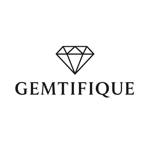 Logo of Gemtifique with a diamond symbol on a white background